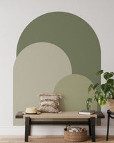 Olive Green Modern Arch Wall Decal from Coloritto, offering a sleek and stylish design for your space